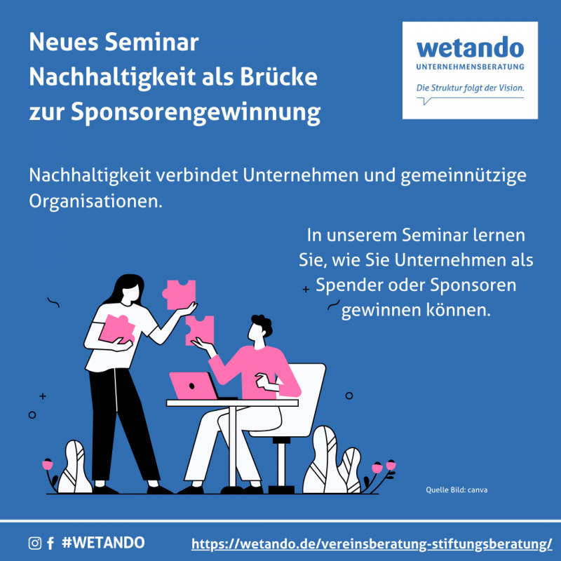 Seminar Nachhaltigkeit als Brücke zur Sponsorengewinnung