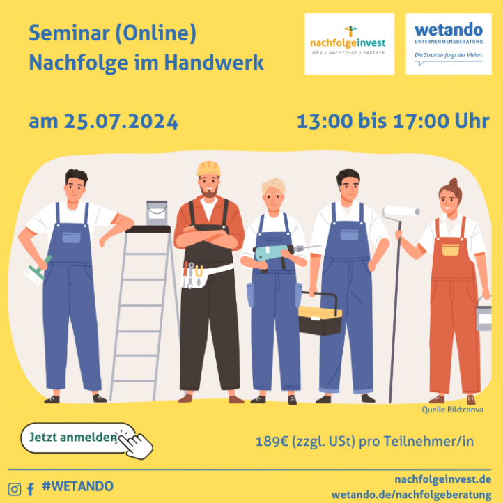 Seminar Nachfolge im Handwerk am 25.07.2024