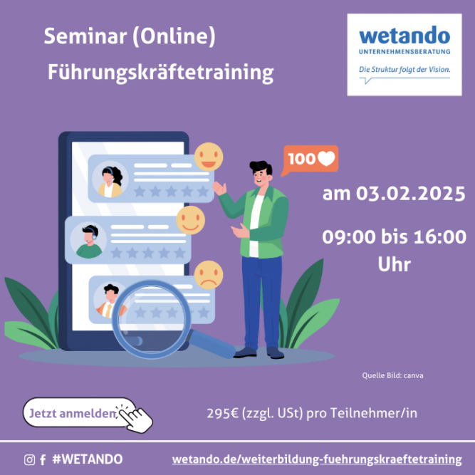 Seminar Führungskräftetraining am 03.02.2025