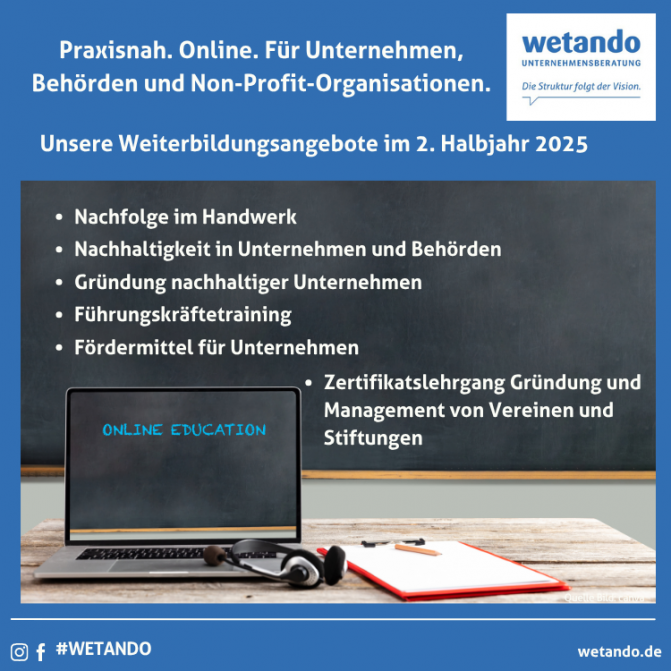 Weiterbildungsangebote im 2. Halbjahr 2025