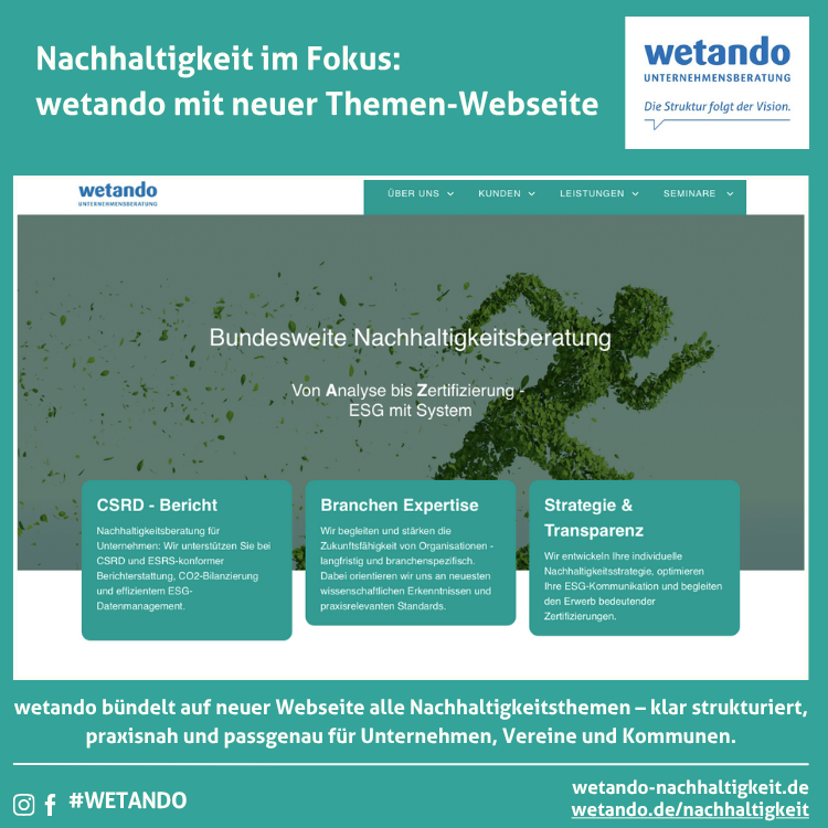Neue ergänzende Webseite zum Thema Nachhaltigkeit