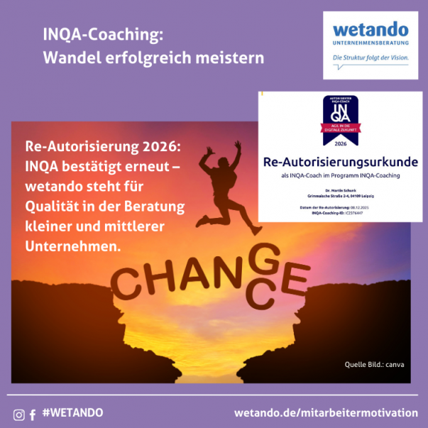 wetando ist auch 2026 INQA-autorisiert